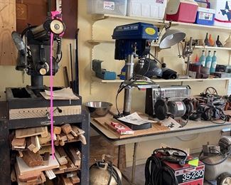 Welder, compressor, radial arm saw, grinder, drill press, coolers, belt sander, drills and SO much more