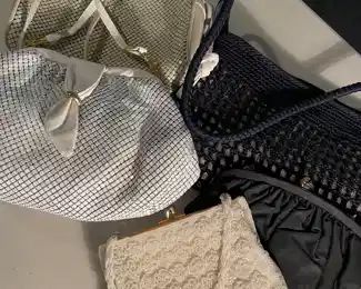 Vintage purses including iconic Whiting and Davis 