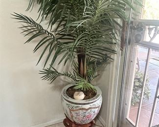 Chinese Asian Porcelain Floral Potted Tree