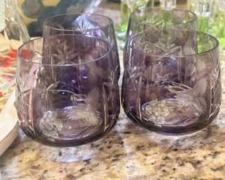 4pc Nachtman Traube Grape Cut to Clear Glasses