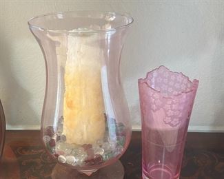 Galway Crystal Pink Floral Vase