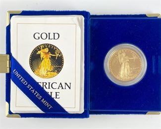 1986-W U.S. 91.6% Gold Eagle $50 1 Oz. Coin W/ Certificate Of Authenticity

