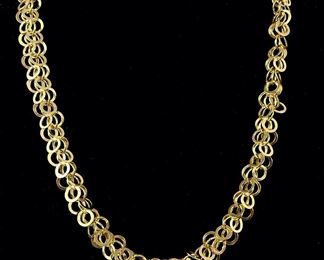 13 Grams Fine 14K Yellow Gold Rolo Circle 18Ó Necklace
