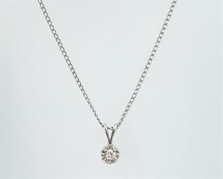 1.3 Grams Fine 14K White Gold Diamond Dainty 18Ó Necklace
