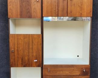 Vintage 2 Piece Mid Century Modern Wall Unit Wood & Laminate
