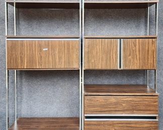 Mid Century 2 Piece Wall Unit Display Shelving Laminate
