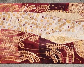 Vintage Carved Rug Modern Design Wool
