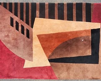 Vintage Momeni Unique Wool Abstract Modern Room Size Rug
