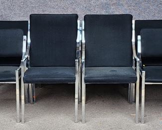 8 Mid Century Modern Metco Industries Upholstery & Chrome Chairs
