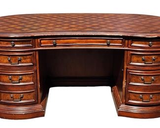 Hooker 9 Drawer Desk Kidney Desk Mahogany
