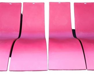 4 Texacraft Mirage inMCM Style Pool Loungers Molded Plastic 
