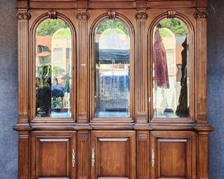 Century Furniture 2 Piece Glass Door Lighted Display Hutch
