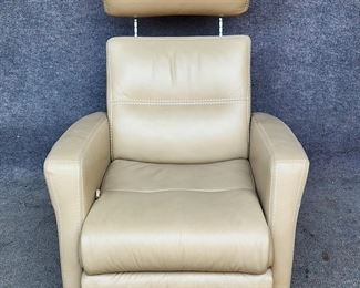 Leather Swivel Rocking Recliner with Head Rest
