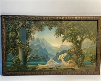 1920s R. Atkinson Fox Loves Paradise Art Deco Framed Print - Copyright 1925 Borin Chicago
