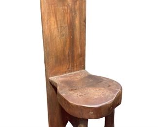 Antique Primitive American Chestnut Chair - Made from Extinct North American Tree - 38 inch Tall Folk Art
