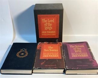 1965 The Lord of the Rings Trilogy by Houghton Mifflin Company Boxed in Slip Case - All Stated Second Editions
