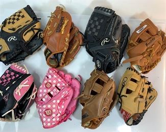 8 Rawlings, Spalding, Wilson and More Childs T-Ball 9-9.5 Inch Baseball Gloves - All Right Handed Throw, Left Handed Catch Gloves

