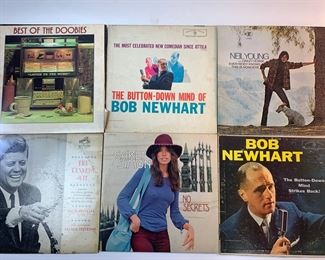 Vintage Vinyl Record Albums - Carly Simon No Secrets, Neil Young With Crazy Horse Everybody Knows This Is Nowhere, Bob Newhart, The Kennedy Wit, Best of The Doobies and More
