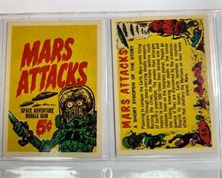 Vintage 1984 Mars Attacks Topps Trading Cards Renata Galasso Reprints Complete Set With Checklist and Cover Card
