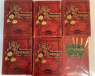 Antique 1892-1916 St. Nicholas Illustrated Conducted by Mary Mapes Dodge Published By The Century Co and 1948 The St. Nicholas Anthology Edited by Henry Steele Commager
