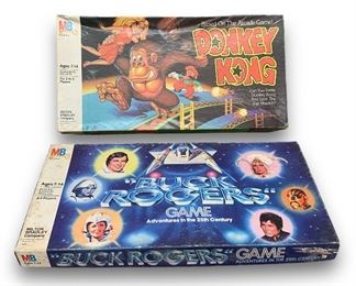 Lot of x2 Vintage Milton Bradley Branded Board Games Including: The 1981 Donkey Kong Nintendo Board Game and The 1979 Buck Rogers Game Adventures In The 25th Century
