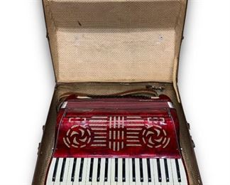 Vintage Eufonica Castelfidardo Red Pearl Accordion
