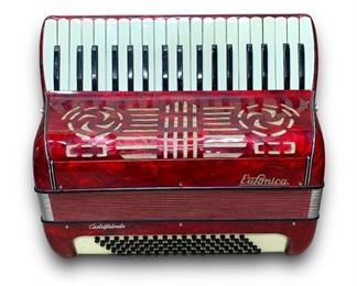 Vintage Eufonica Castelfidardo Red Pearl Accordion
