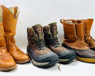 L.L.Bean MenÕs Waterproof Bootsand Main Hunting Shoes Size 11, Vintage Brown Leather Western Boots Size 11
