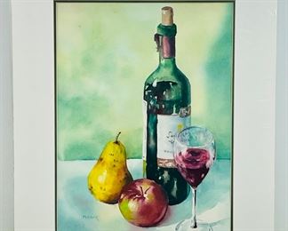 Original Unframed Watercolor Still Life Painting Signed Metzger
