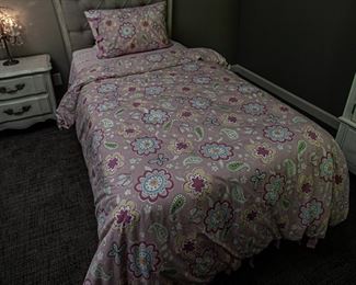 Restoration Hardware tufted twin bed