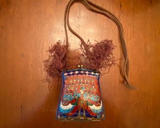 Peacock cloisonné  purse