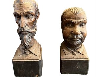 Carved Wood Busts