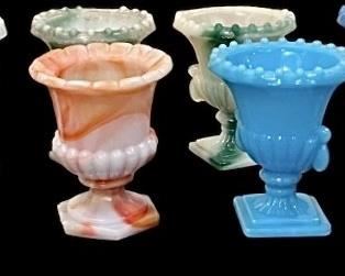 Slag Glass Urns