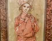 Edna Hibel (American, 1917-2014), Woman Playing The Flute, Print, C. 1970s