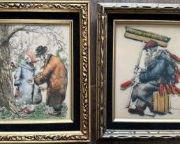 Pair Of 19th Century Dutch Genre Paintings On Porcelain