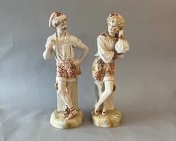 Pair Of Unmarked Bisque Figurines, In The Manner Of/Possibly Made By Scheibe Alsbach, German