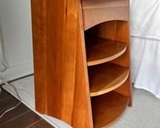 Midcentury Modern Style Maple Bedside Table Three Shelves