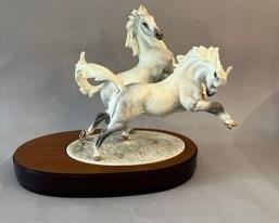 Royal Worcester Porcelain Sculpture, Galloping In Winter, 1974