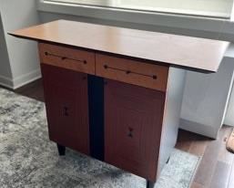Maurice Villency Aztec Maple And Mahogany Console/Cabinet/Credenza, C. 2000