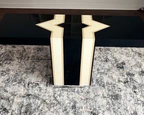 Vintage Black And White Retro Racing Stripe Console, Circa 1980