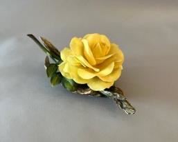 Boehm Porcelain Flower Sculpture: Supreme Yellow Rose, Number 111, 1976