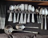 80 Piece Silverplate Flatware Set In The Morning Star Pattern By Oneida Silver, 1948