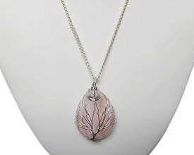 04 Rose Quartz Tree of Life with Sterling Silver Necklace