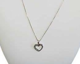 Diamond Heart Sterling Silver Necklace