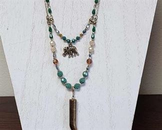 Good Luck Elephant with Tigers Eye Horn Tested  Double Strand. Gorgeous 