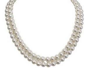 Japan Stamped Double Strand Pearl Necklace