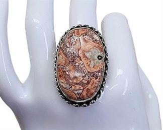 Laced Agate Sterling SIlver RIng