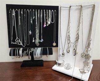 Large Lot of SIlver Colored Jewelry 