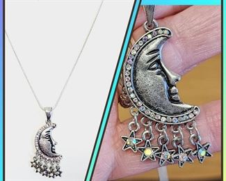 Moon Goddess Necklace With Sterling Silver Chain