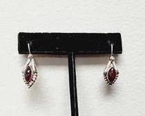 Red Tourmaline Sterling Silver Earrings 3,92 Grams Tested